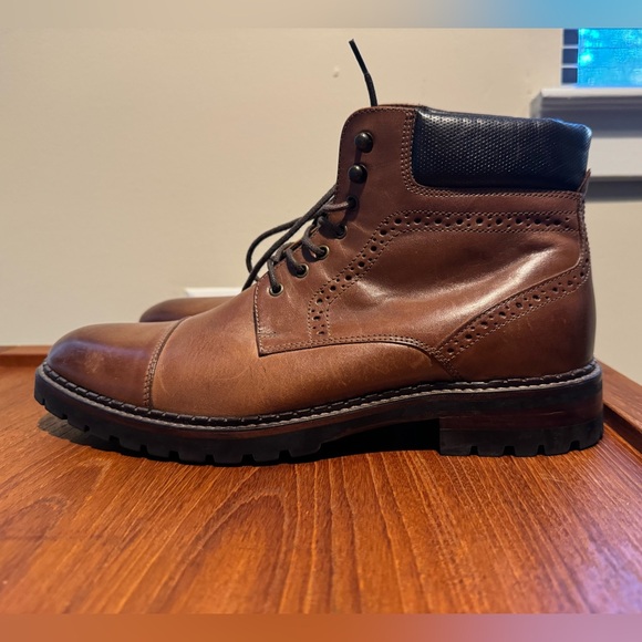 Brown leather cap toe boots - Johnston & Murphy - 9.5 US mens - Picture 8 of 11